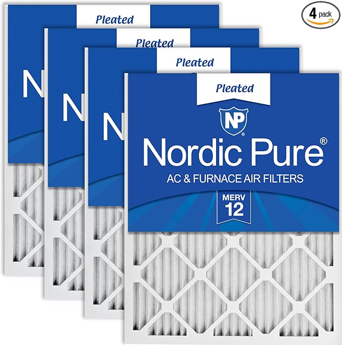 Nordic Pure 18x24x1 Pleated MERV 12 Air Filters 4 Pack by NordicPure