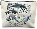 Ocean Animals Shark whale Makeup Bag, Marine Life Animals Cosmetic Bags for Women,Shark Gifts for Women