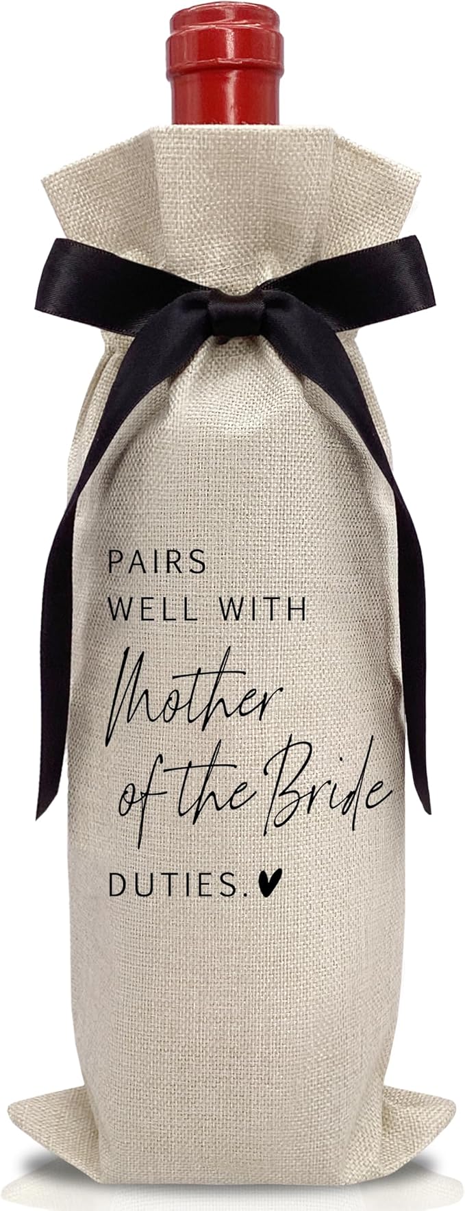 RYIGYWE Cute Bow Ribbon Engagement Gift Wine Bag - 1 PCS Bride to Be Gifts for Bridesmaids Bride and Groom Couples Her Him Will You Be My Bridesmaid for Getting Married Engagement Bridal Shower - A54