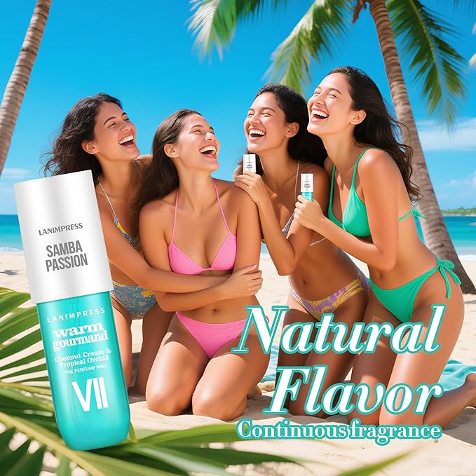 Perfume - No.7，Body Spray For Women（Eau De Perfum）Hair & Body Fragrance Mist，Fresh Fruity & Floral Flavors Gourmet Tune（Coconut +Tropical Orchid+Toasted Pralines+Vanilla ）Perfumes For Women（3 fl oz）