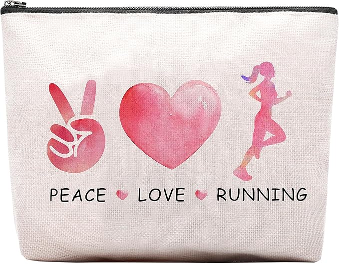 Cosmetic Case for Women, Running Gifts, Travel Pouch, Waterproof, Christmas Birthday Gifts for Running Gym Sport Runner Marathon Lover