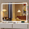 Hasipu Vanity Mirror with Lights, 42" x 30" LED Makeup Mirror, Lighted Makeup Mirror with Dimmable 3 Modes, Touch Screen Control Vanity Mirror Square White
