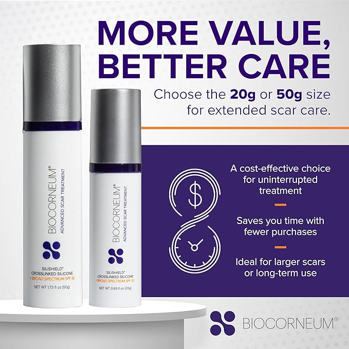 Advanced Scar Treatment with Silishield® & SPF 30 20g - Surgeon-Approved Silicone Scar Gel for Surgical Scars Ideal for Adults & Kids – New & Keloid Scar Treatment & Scar Removal Cream for Old Scars