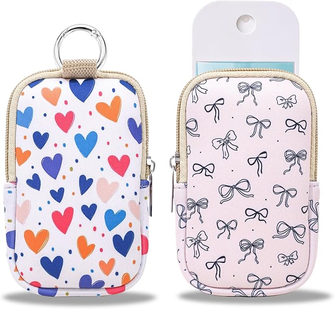 COOKOOKY 2 Pack Hand Sanitizer Spray Case Compatible with Touchland, Hand Sanitizer Holder, Mini Zippered Pouch, Small Makeup Bag for Women Friends Girls Gifts Idea