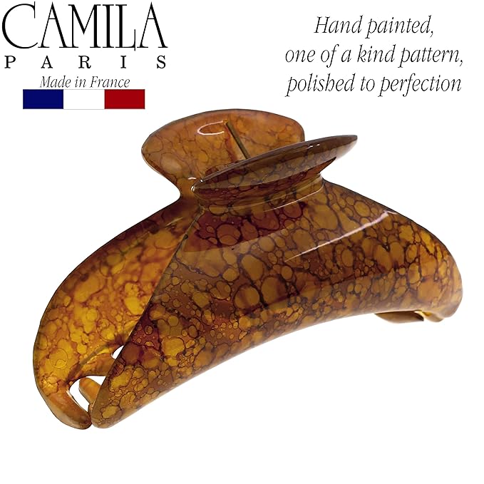 Camila Paris MP925 French Hair Clip for Women Thick Hair for Long Curly Wavy Hair, Girls Hair Claw Clips Jaw, Durable Styling Big Claw Clip for Thick Hair, Strong Hold No Slip Grip, Made in France