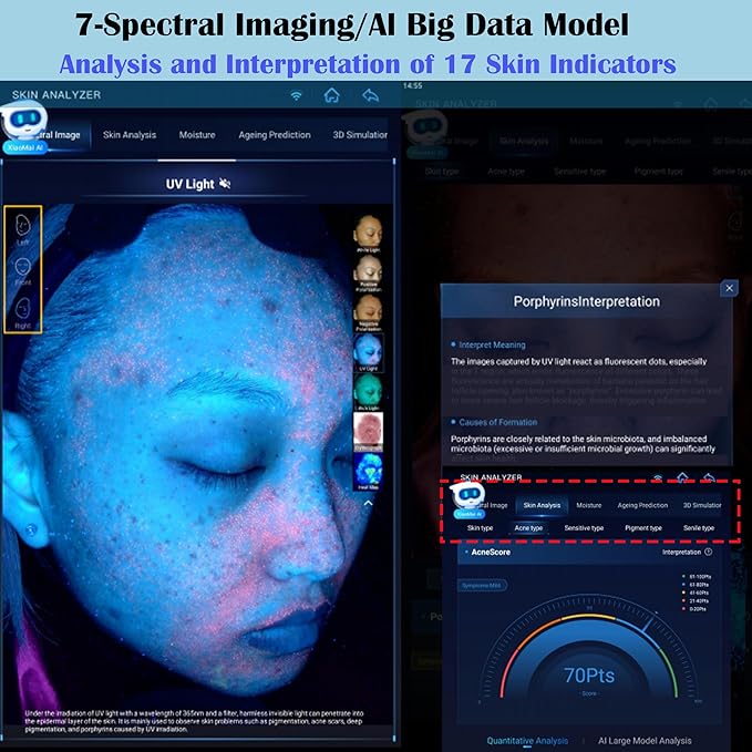 15.6" Professional Skin Analysis Device for Beauty Salons & Spas – AI-Powered 7-Spectral Imaging, 17 Skin Indicators, Multi-Language & Cloud Report Storage