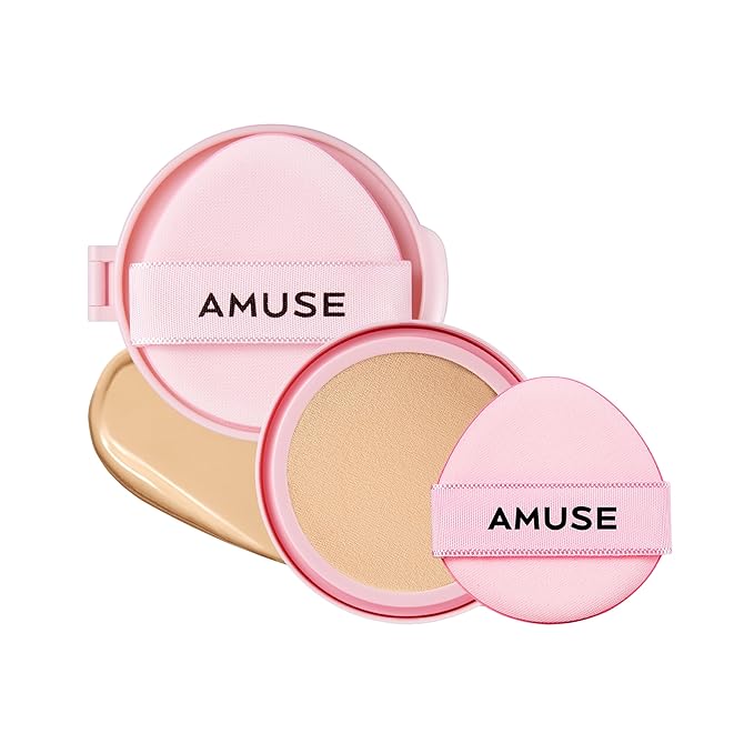 Amuse SEOUL DEW POWER VEGAN CUSHION ([REFILL] 02 HEALTHY) | Dewy, glow, long-lasting, clean beauty, lightweight, natural look, foundation for sensitive skin, hydrating cushion