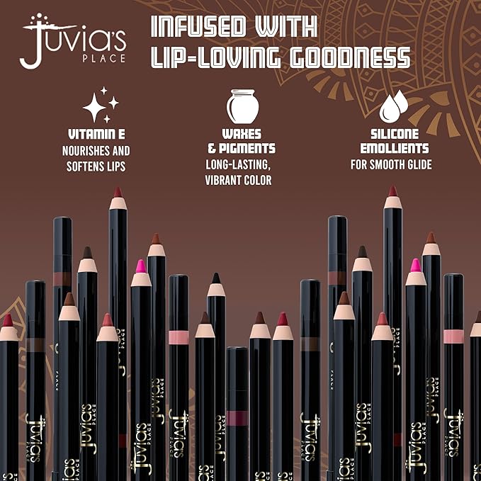 Juvia's Place Long Wear Lip Pencil – Cocoa Latte – Waterproof & Kiss-proof, Long Lasting Lip Liner, Smooth Makeup Application - Soft Matte Finish Base for Lipstick - 13 Hours of Wear for Everyday Use