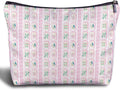 Pink Chinoiserie Mahjong Makeup Bag, Mahjong Gifts for Women Cosmetic Bags, Gifts for Mah Jong Players Lovers Makeup Zipper Pouch