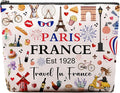Paris Travel Gifts for Women Makeup Bag, Paris City Themed Souvenirs Cosmetic Bag, Zipper Pouch