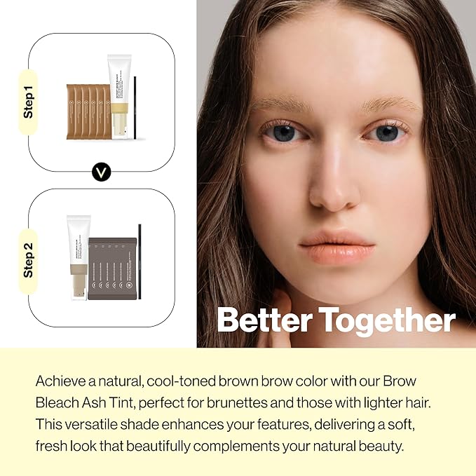 ENTROPY Makeup Brow Bleach Kit, Gentle & Effective Eyebrow Lightening Up-to 4 weeks for All Brow Types, Quick 5-Minute Application, Easy-to-Use, 6 Applications