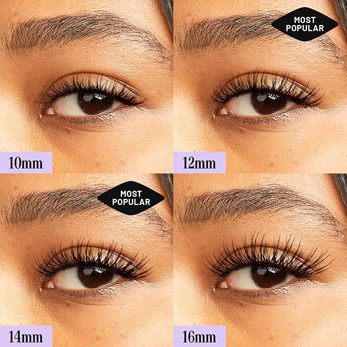 Lilac St - Prism Glamorous Faux Eyelash Clusters (14mm) - Dynamic & Fluttery Volume - DIY Lash Extension Wisps - Lightweight & Lifelike - Lasts 10 Days - Women Founded, Cruelty Free, Vegan - 10 Lashes