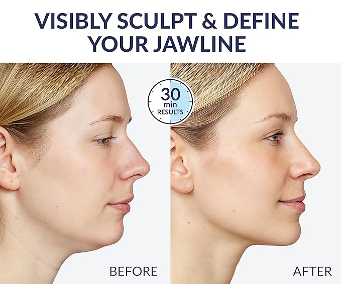 Stylia V Line Lifting Collagen Mask - Lift, Firm & Contour Jawline - Tightening Double Chin Strap with Hyaluronic Acid & Aloe - Neck Lift & Face Tightening Mask - Jawline Shaper Face Lift Tape (2PC)