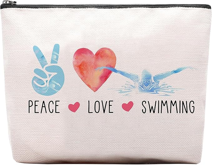 Funny Swimming Gifts for Women, Swimming Team Gifts Swim Coach Teacher Gifts, Swimming Makeup Bag Birthday Gifts for Swimmer Women Her Female