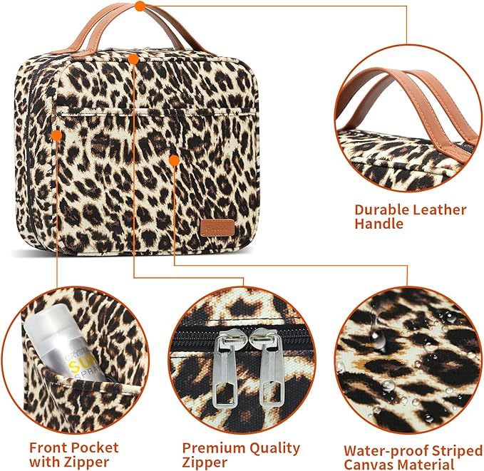 Bosidu Hanging Travel Toiletry Bag,Large Capacity Cosmetic Travel Toiletry Organizer for Women with 4 Compartments & 1 Sturdy Hook,Perfect for Travel/Daily Use/Christmas
