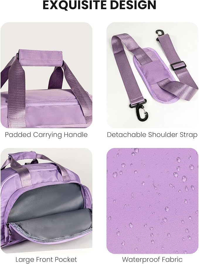 Birthday Gifts for Granddaughter, Initial Gym Bags with Shoe Compartment, Dance Bag for Girls, Monogram Kid Overnight Bags, Stocking Stuffers for Teen Girl (Letter M)