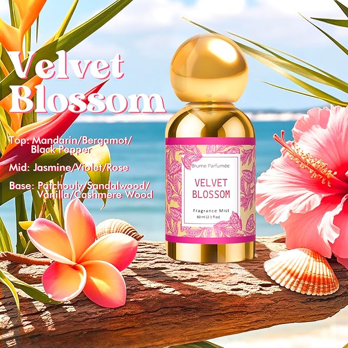 CLESH Body Spray for Women, Fragrance Mist, 3 Pack Travel Size Set, 60ml/2.1 fl oz, Velvet Blossom, Moonlight Tide, Amber Mirage