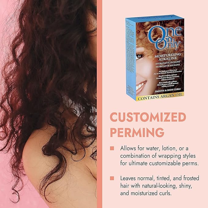 One 'n Only Moisturizing Alkaline Perm with Argan Oil, Moderate to Firm Curls, Fresh Scent, True-to-Rod Size Curls, Leaves Hair Shiny, Moisturized, and Manageable, (Pack of 2)