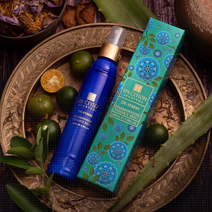 SPA CEYLON De-Stress - Harmonising Essence Mist | Non-Oily Natural Mist | Reduces Stress | Luxuriously Fragrant | Suitable for all skin types (100 ml, Frankincense)
