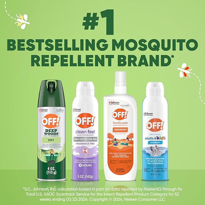 OFF! Deep Woods Insect Repellent Aerosol, Dry, Non-Greasy Formula, Bug Spray with Long Lasting Protection from Mosquitoes, 4 oz