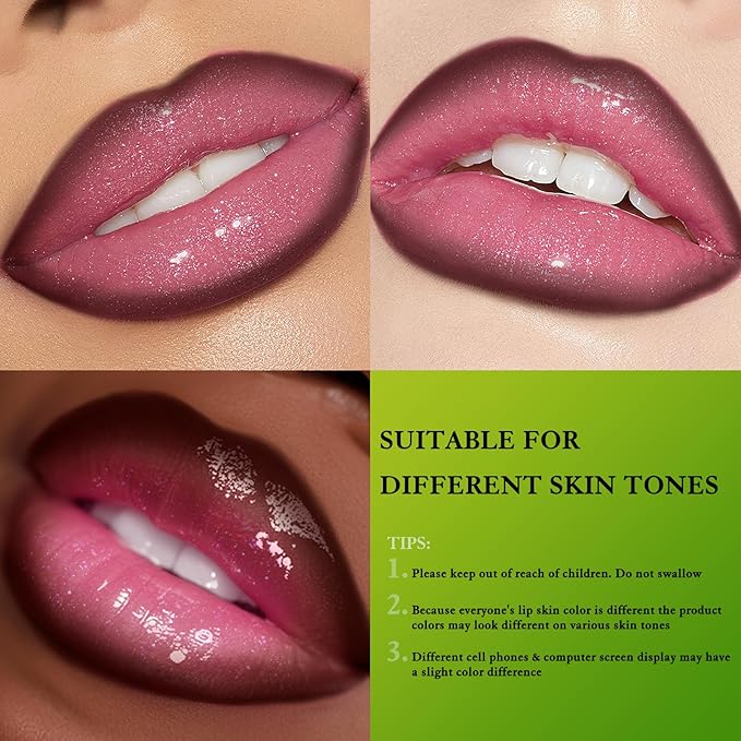 Brown Lip Liner & Pink Lip Gloss Set Moisturizing Lip Kit, Smooth Dark Brown Lip Liner Pencil Hydrating Lip Tinted Oil Non Sticky Lip Click Balm Lightweight Long Lasting Daily Lip Care for Women