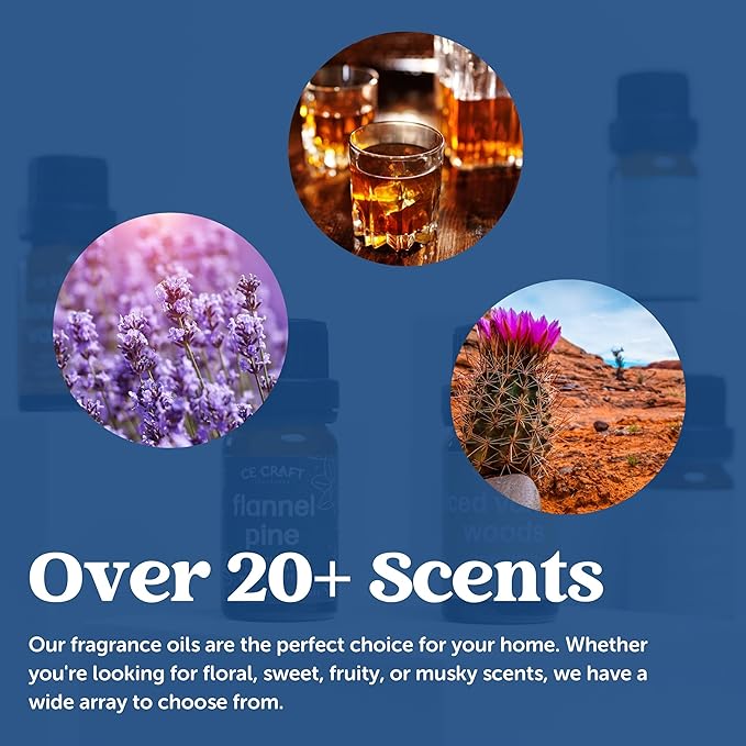CANDECraftCo Premium Fragrance Oil – Diffuser Oils Fragrances Scented for Home, Candle Soap Making Supplies, Aromatherapy Blends for House (0.34 Fl Oz) (2-Pack, White Driftwood)