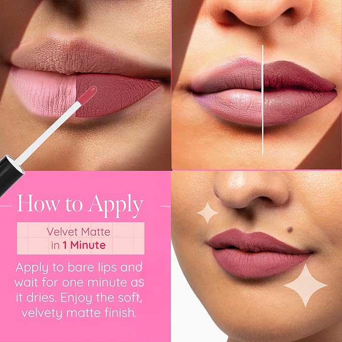 Aromi Chestnut Rose Matte Liquid Lipstick | Long-lasting, Warm Rosy Lip Color for Women, Vegan, Earthy Shade, Waterproof (Stella Rosae)