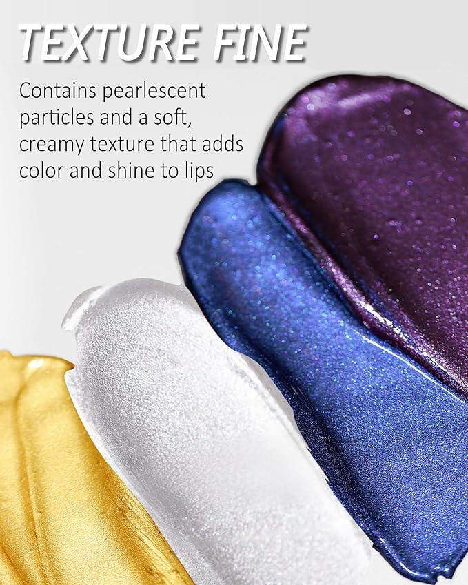 Glitter Sheer Silver Lip Gloss, Matte Metallic Shimmer Non-Stick Lip Gloss,Long-Lasting Waterproof Smudge Proof Liquid Lipstick Lipgloss,Sparkle Diamond Lip Tint Stain, Makeup Gift for Women Girl-01