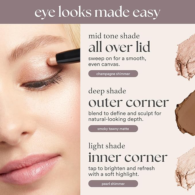 Julep Eyeshadow 101 Cream-to-Powder Waterproof Shadow Stick – Vanilla Matte – Long-Lasting, Crease-Proof, Light-Beige Matte Cream Eyeshadow with Built-in Smudger
