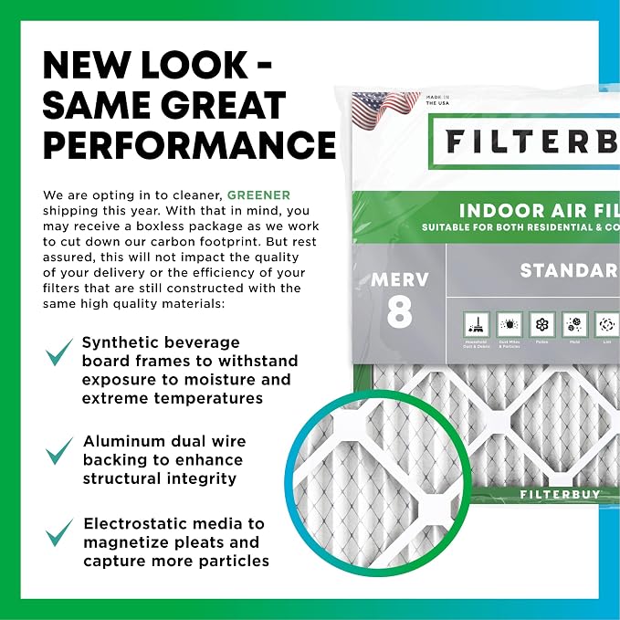 Filterbuy 16x22x5 Air Filter MERV 8 Essential Dust & Allergy Defense, Pleated - Image 3