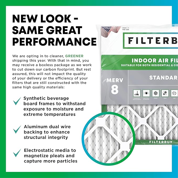 Filterbuy 19.5x24.5x1 Air Filter MERV 8 Essential Dust & Allergy Defense - Image 3