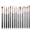 Jessup 15Pcs Professional Makeup Brushes Set Make up Brush Tools kit Eye Liner Shader Wood Handle Natural-synthetic Hair Brushes Pearl Black/Rose Gold T157