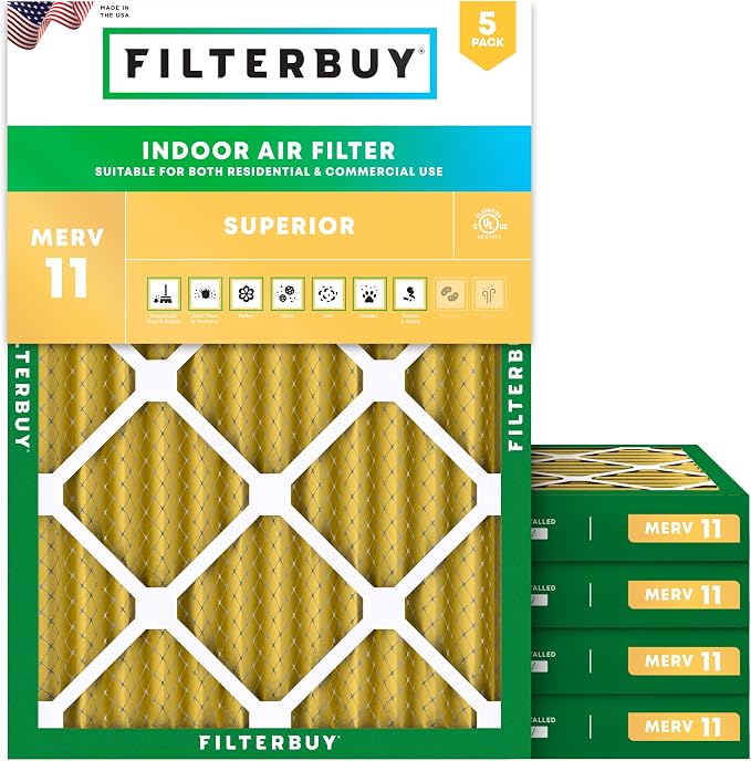 Filterbuy 18x24x2 Air Filter MERV 11 Superior Pet & Allergy Defense, by Filterbuy