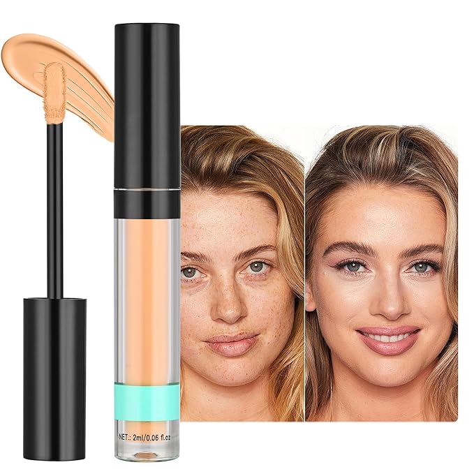 Full Coverage Liquid Concealer, Foundation Makeup for Older Women, Covers Blemishes & Under-Eye Circles, Spots, Matte Finish, Hydrating Primer for Correct, 0.06 fl oz, Vegan & Cruelty-Free 06#WarmTan
