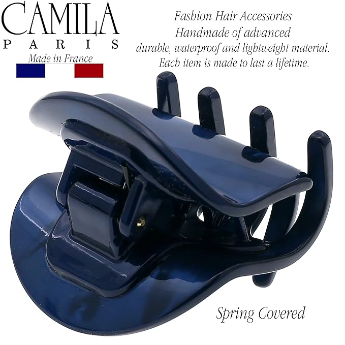 Camila Paris CP3269 French Hair Clip for Women, Small Handmade Blue, Girls Hair Claw Clips Jaw Fashion Durable and Styling Hair Accessories for Women, Strong Hold No Slip Grip, Made in France