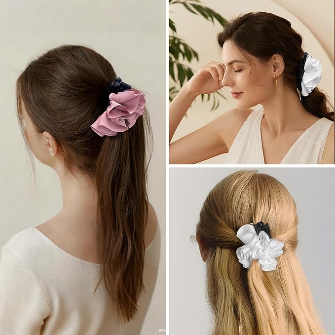 Banana Clip for Women Girl Accessories Flower No Crease Thin Curly Fine Long Hair Claw Clips Decorations Ponytail non Slip Snap Hair Clips