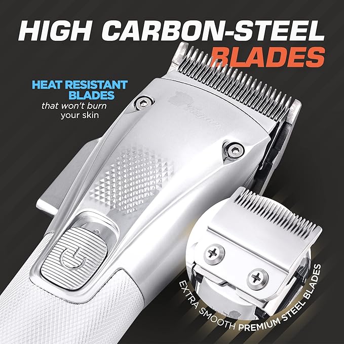 Fagaci Professional Hair Clippers, Hair Scissors & Hair Trimmer Extremely Sharp, Hair Shears, Turbo Power Cordless Hair Clippers & Hair trimmer Set