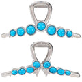SINIDE Turquoise Blue Stone Hair Claw Clips, Large Metal Retro Bowknot Claw Clip for Women Strong Hold Non-Slip Catch Barrette Jaw Clamp for Long Thick Hair, Fashion Styling Accessories (2 Pack)