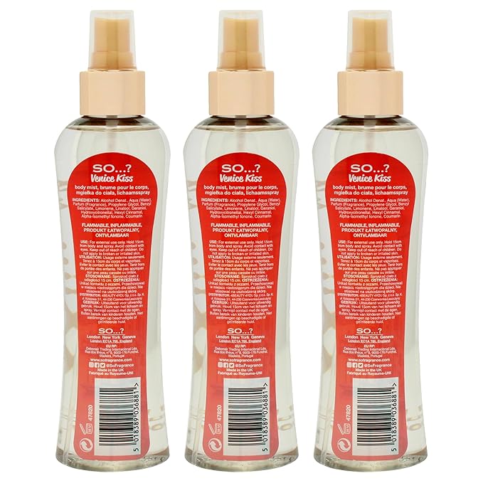 So...? Venice Kiss Body Mist for Women - 6.9 oz Body Mist - Pack of 3