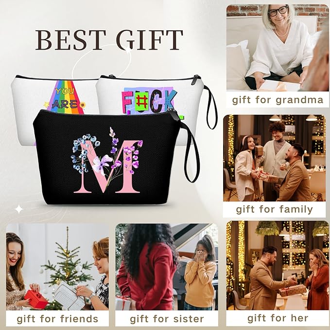 Birthday Maid of Honor Gifts for Women Her Mom Team Teacher Friend Bridesmaid Bride Personalized Makeup Cosmetic Bag with Mirror Valentines Mothers Day Christmas Graduation M