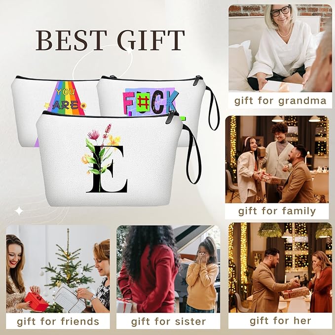 SEAMOON Bridesmaid Proposal Bridal Birthday Unique Gifts for Women Bride Friend Bestie Personalized Travel Make up Cosmetic Bag with Mirror Valentines Mothers Day Christmas Graduation E