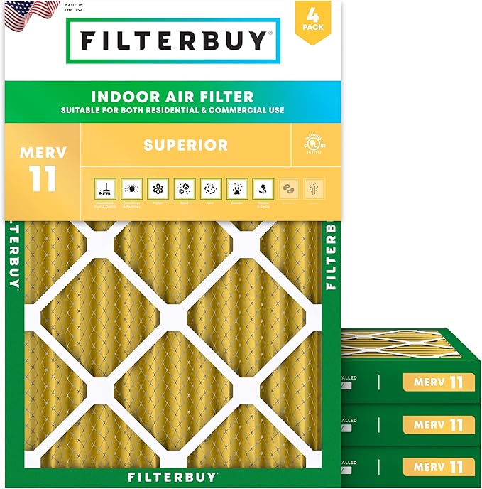 Filterbuy 20x22x2 Air Filter MERV 11 Superior Pet & Allergy Defense, by Filterbuy