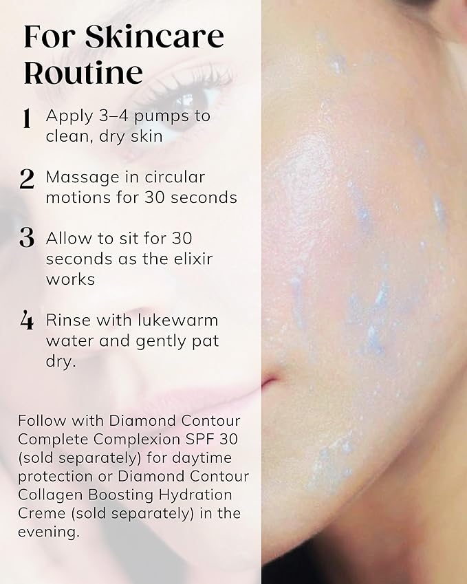 KAPLAN MD Diamond Contour Supercharged 1 Minute Daily Facial - Anti-Aging Serum for Face with Exfoliating Crushed Diamonds & Fruit Enzymes - Radiant & Smooth Skin for Women of All Ages - 6.0 fl oz