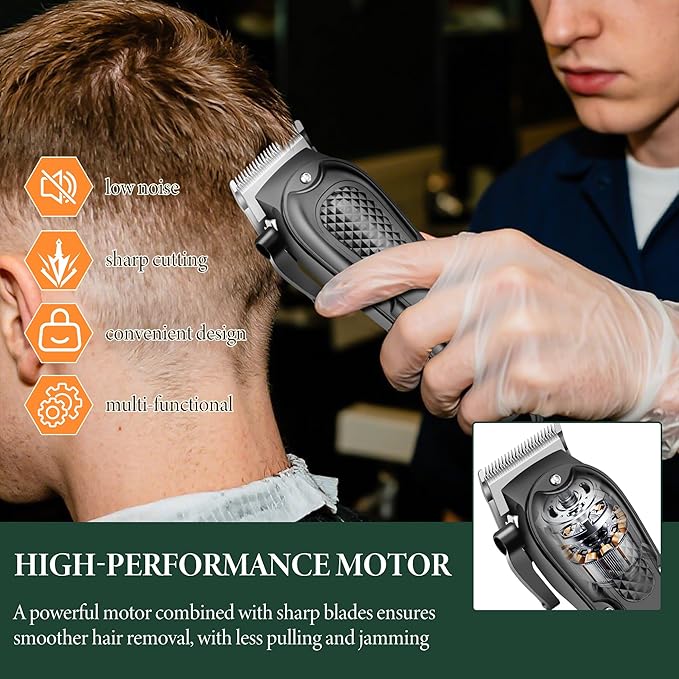 Hair Clippers for Men, 3-Piece Cordless Grooming Kit with Rechargeable Clipper, Foil Shaver & Nose Trimmer, LED Power Display for Precision Hair & Beard Cutting at Home