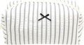 PAZIMIIK Cozy Makeup Bag Small Aesthetic Travel Zipper Cosmetic Pouch for Women Make Up Beauty Accessories Brushes, Stripe Black