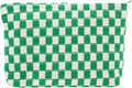 PAZIMIIK Knitted Checkered Makeup Bag Large Zipper Make Up Accessory Pouch for Purse Cosmetic Brush Bag for Travel Essential,Green