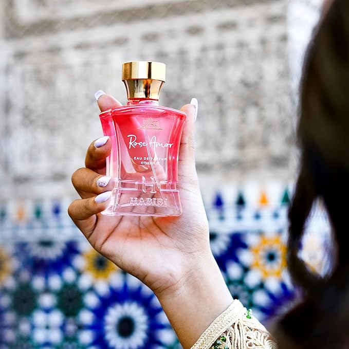 H HABIBI Rose Amor Arabian Perfume for Women – 2.5 oz (75ML) Long Lasting Women's Fragrance, Warm Spicy Floral Scent with White Pepper, Citrus & Amber Notes