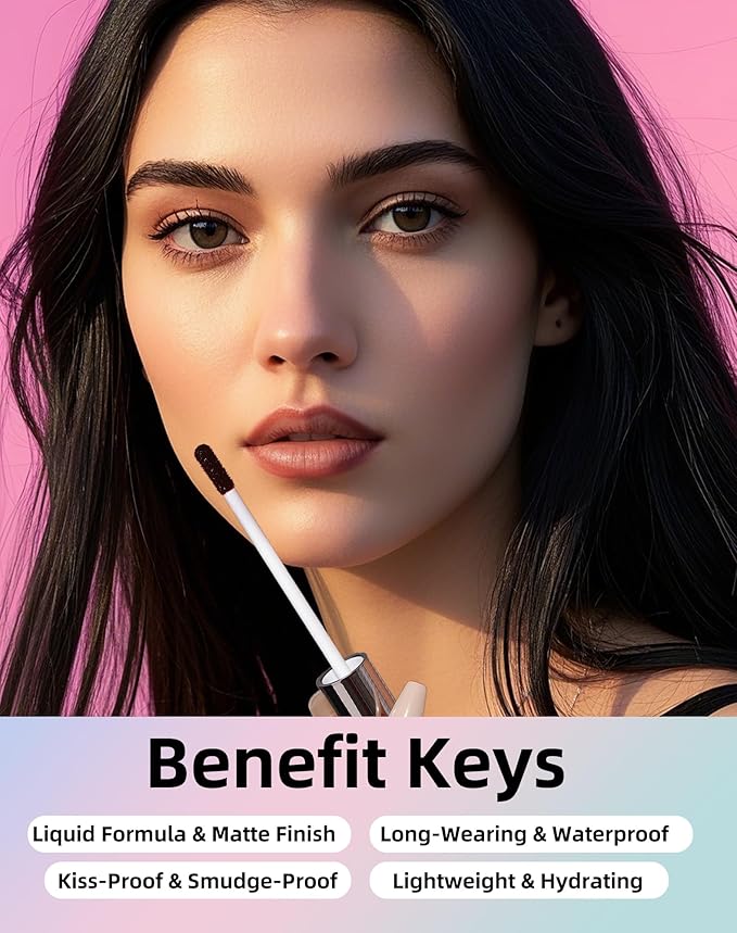 KIMUSE Long-Lasting Lip Stain Peel Off Mask, 12H Smudge-Proof Transfer-Resistant Lip Tint, Vegan & Non-Drying Formula for Bold Matte Finish, Easy Peel Application
