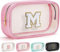 YOOLIFE Graduation Teacher Gifts Travel Toiletry Bag, Clear Makeup Bag Preppy Cosmetic Bags Organizer Travel Essentials Pink Gifts for Girls Teen Girlfriend Kids Birthday Gift Preppy Stuff M