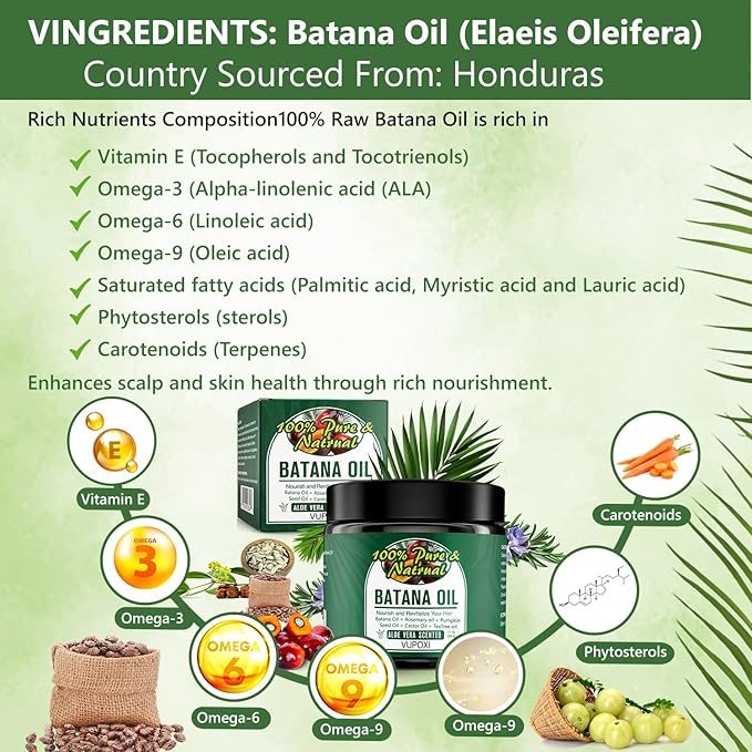 5-in-1 Batana Oil for Hair Growth | Liquid Blend with Rosemary, Pumpkin, Tea Tree, Castor Oil - 180mL (6.3 fl.oz)